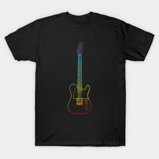 T-Style Electric Guitar Colorful Outline T-Shirt